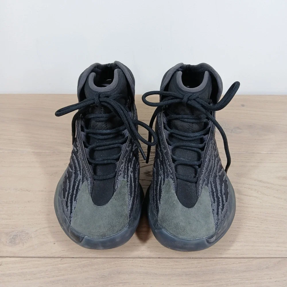 Adidas Yeezy Sneakers Womens 9.5 Black Knit High Top Lace Up Sock Streetwear
